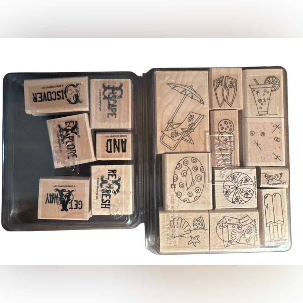 Stampin Up Two Sets Travel beach Stamps Retired New